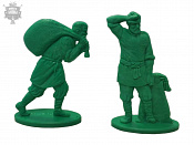 Солдатики из пластика Грузчики (2 шт, цвет - зеленый, б/к), Воины и битвы - фото