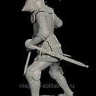 Сборная миниатюра из смолы Рыцарь Азенкура 75 мм (1:24) Medieval Forge Miniatures (C-75-115) (C-75-115)