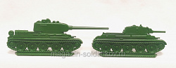 Солдатики из пластика Т-34/76 и Т-34/85 (2 шт, хаки) Воины и битвы (CN319-1) (CN319-1)