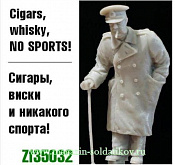 Сборная миниатюра из смолы Сигары, висики и никакого спорта (Черчилль), 1:35, Zebrano - фото