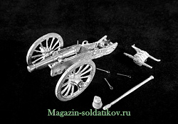 Сборная миниатюра из металла Французская 4-фунтовая пушка, Наполеоника, 28 мм, Berliner Zinnfiguren