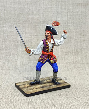 Миниатюра из олова Фехтующий пират, 54 мм - фото