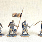 Миниатюра из бронзы 1087 201-207 Битва при Хаттине 1087 г. Пешие рыцари, 40 мм, Седьмая миниатюра