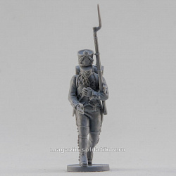 Сборная миниатюра из смолы Фузилёр в кивере, раненый, Франция, 28 мм, Аванпост