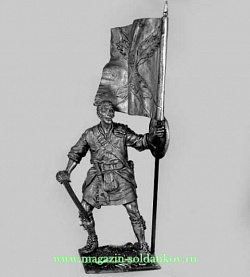 Миниатюра из олова Шотландский воин со знаменем, 17 в., 54 мм, Россия