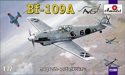 Сборная модель из пластика Мессершмитт Bf-109A истребитель Люфтваффе Amodel (1/72) (72209) (72209)