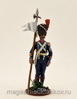 Миниатюра из олова Старший сержант-2-й орлоносец 7-го линейного полка. Франция, Студия Большой полк