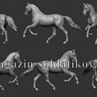 Сборная миниатюра из смолы Лошадь №8, 54 мм, Chronos miniatures