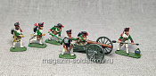 Солдатики из пластика в росписи Русская артиллерия 1812 - набор 7 шт., Звезда - фото