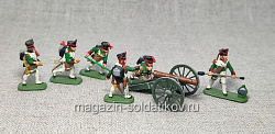 Солдатики из пластика в росписи Русская артиллерия 1812 - набор 7 шт., Звезда (Q566-036) (Q566-036)