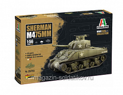 Сборная модель из пластика ИТ Sherman M4 75mm (1/56) Italeri (25751) (25751)