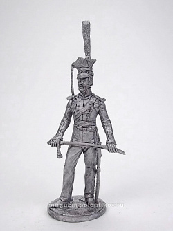 Миниатюра из олова Обер-офицер Литовского уланского полка, Россия 1811-14 гг. 54 мм EK Castings