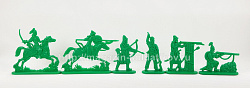 Солдатики из пластика Орбулак, 1643 год. Казахи, часть 1 (6 шт, светло-зеленый), 52 мм, Солдатики ЛАД
