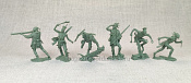 PTSPL037 Индейцы, набор № 3 (6 шт, цвет серо-зелёный), 1:32, Солдатики Публия