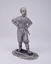 Миниатюра из олова 164 РТ Казак из волчьей сотни, 54 мм, Ратник - фото