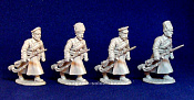 Сборные фигуры из металла STP025 Пехота в шинелях, Гражданская война (4 фигуры), 28 мм STP-miniatures - фото