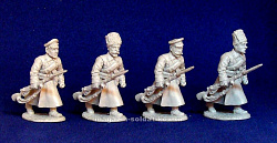 Сборные фигуры из металла STP025 Пехота в шинелях, Гражданская война (4 фигуры), 28 мм STP-miniatures