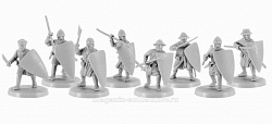 Сборная миниатюра из смолы Крестоносцы, набор №2, 8 фигур, 28 мм, V&V miniatures
