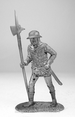 Миниатюра из олова Английский пехотинец, XV в., 54 мм, Солдатики Публия