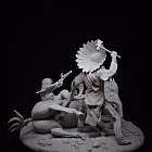 Сборная миниатюра из смолы Hoka Hey, 75 мм, TRILOKA MINIATURES (TLK-75-001) (TLK-75-001 )