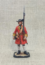 Миниатюра из олова Мушкетер Бутырского пехотного полка, 1709 г., 54 мм, Большой полк - фото