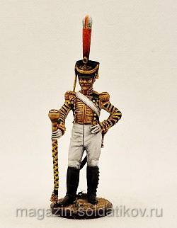 Миниатюра из олова Тамбурмажор Лейб-гвардии Измаиловского полка, 1814-15 гг. 54 мм, Студия Большой полк (ИЛ0516.12.02.54) (ИЛ0516.12.02.54)