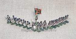 Солдатики из пластика в росписи Русские мушкетеры в бою 1812 гг. - набор 17 шт., Звезда (Q566-051) (Q566-051)