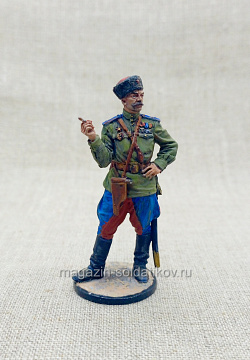 Миниатюра из олова Казачий полковник 1943-45 гг., 54 мм, Большой полк (ИЛ1788.14.02.54) (ИЛ1788.14.02.54)