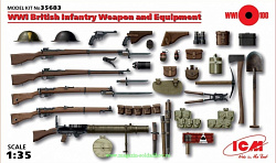 Сборная модель из пластика Оружие и снаряжение пехоты Великобритании 1МВ, 1:35, ICM