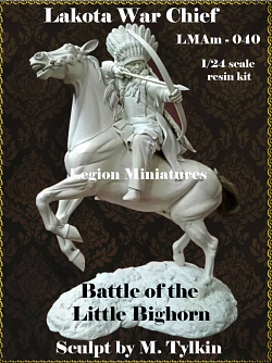 Сборная миниатюра из смолы Lakota War Chief, 75 мм, Legion Miniatures (LMAm-041) (LMAm-041)