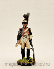 Миниатюра из олова Рядовой 1-й роты Почетной королевской гвардии.Италия 1811-12 гг, Студия Большой полк - фото