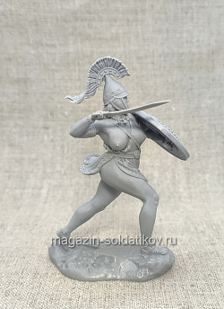 Сборная миниатюра из смолы Греческая амазонка, 75 мм, Солдатики Публия