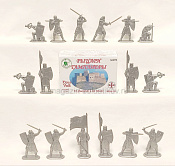 Солдатик из пластика Рыцари-Тамплиеры №2 (16 фигурок, серебристый) 1:32, Уфимский солдатик - фото