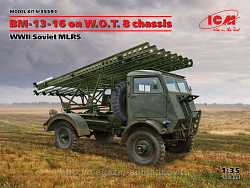 Сборная модель из пластика БМ-13-16 на шасси W.O.T. 8, Советская РСЗО II МВ (1/35) ICM