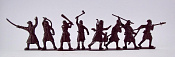 Солдатики из пластика Крестьяне и разбойники (8 шт, коричнневый цвет), 54 мм Воины и битвы - фото