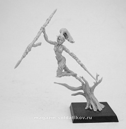 Сборная миниатюра из смолы Эльф. Боевой танцор, 28 мм, Золотой дуб