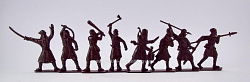 Солдатики из пластика Крестьяне и разбойники (8 шт, коричнневый цвет), 54 мм Воины и битвы