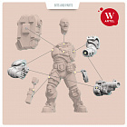 Сборные фигуры из смолы L.E.U. Riot Contol Upgrade Kit for Males, 28 мм, Артель авторской миниатюры «W»