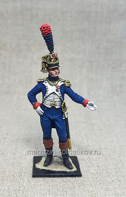 Миниатюра из олова Офицер гвардейской пехоты, Франция 1812 г., 54 мм (ИЛ2345.12.03.54) (ИЛ2345.12.03.54)