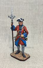 Миниатюра из олова Артиллерист Петра I, 54 мм - фото