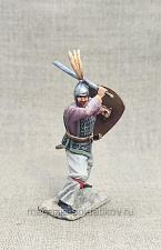 Миниатюра из олова Китайский воин с мечом, 54 мм, Студия Большой полк - фото