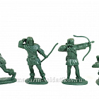 Солдатики из пластика LOD006 1/2 набора Робин Гуд и «Веселые Люди», 8 фигур, цвет зеленый, 1:32, LOD Enterprises