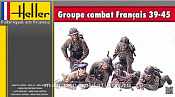 Сборные фигуры из пластика Солдаты Groupe De Combat Franсais 39-45 1:35 Heller - фото