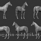 Сборная фигура из металла Лошадь, №3 54 мм, Chronos miniatures