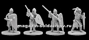 Сборная миниатюра из смолы Нормандская пехота №2, 4 фигуры, 28 мм, V&V miniatures - фото