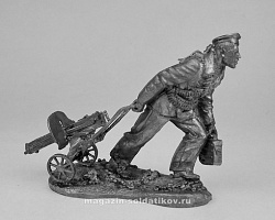 Миниатюра из олова 5158 СП Краснофлотец с пулеметом «Максим», 54 мм, Солдатики Публия
