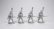 Сборные фигуры из металла Русские гренадеры в атаке 1812 г. (набор из 4 шт), 28 мм STP-miniatures - фото