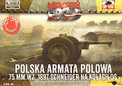 045 Polish Howitzer 75mm Schneider 1897 on DS wheels 1:72, First to Fight