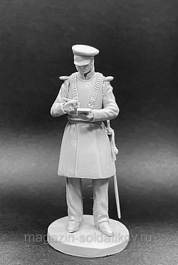 Сборная миниатюра из металла Обер-офицер Лейб-Гвардии саперного батальона в кирасе, 54 мм, Chronos miniatures
