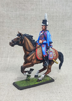 Миниатюра из олова Французский гусар 1800-1804 г., 54 мм, Студия Большой полк (ИЛ2378.12.03.54) (ИЛ2378.12.03.54)